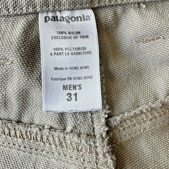 Patagonia Workender Canvas Khaki Pants Mens 31 Short Abrasion Resistant Burlap - Picture 4 of 13